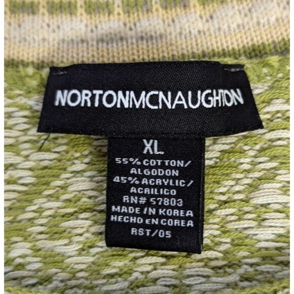 Norton Mcnaughton Women XL Scandanavian Print Ski Sweater Cotton Blend Bohemian - Picture 3 of 15